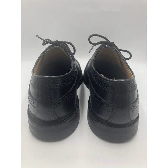 Vintage Florsheim Imperial Men's Black Leather Wing Tip Dress Shoes 9.5D - Picture 7 of 13